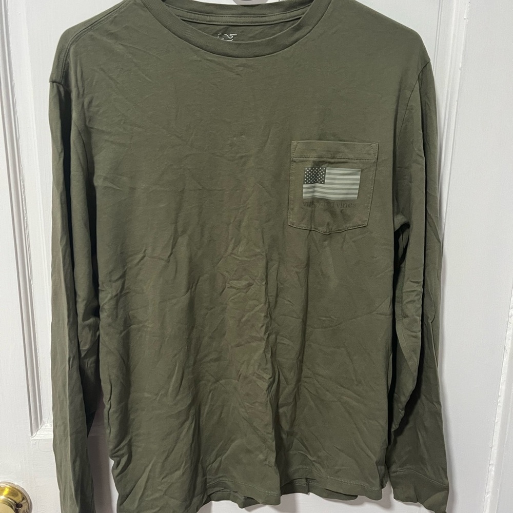 Mens Vineyard Vines Long Sleeve American Flag